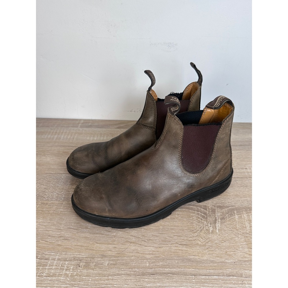 Blundstone 585 Mens Rustic Brown Leather Chelsea Boots Size 8 AU 9 US